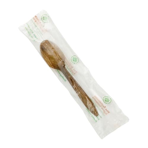 Sustainable Agave Co. Biodegradable Agave Fiber Spoon Wrapped in Biofilm